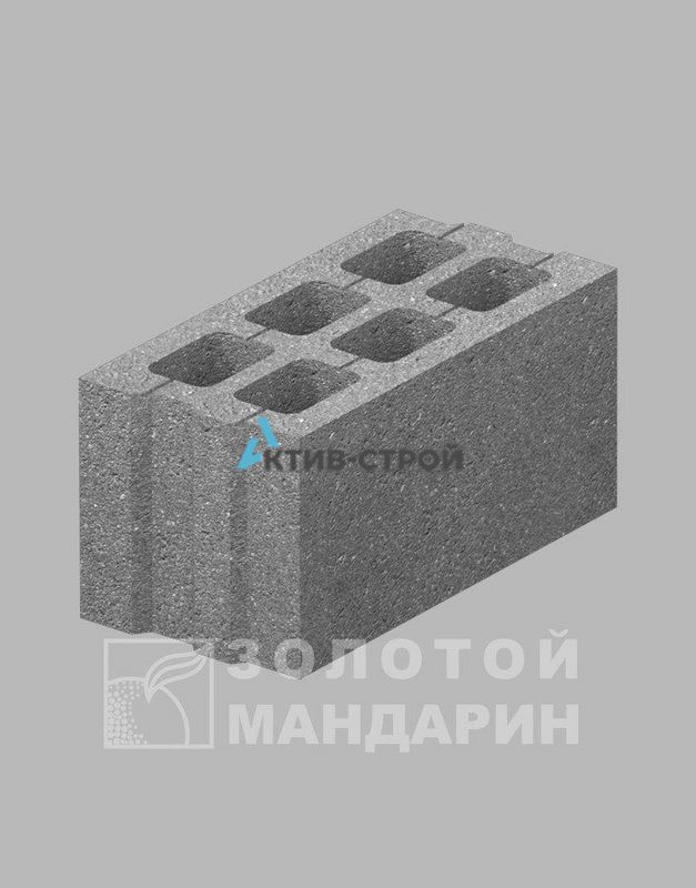 Блок строительный 400х200х200 мм ТМ Золотой Мандарин, серый