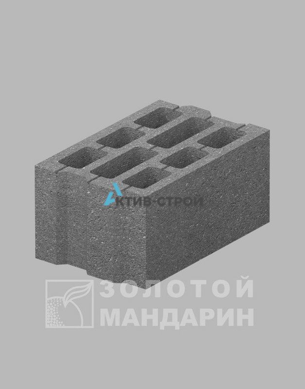Блок строительный 400х250х200 мм ТМ Золотой Мандарин, серый